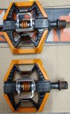 Pedali automatici/flat Crank Brothers Double Shot 2 arancio con tacchette